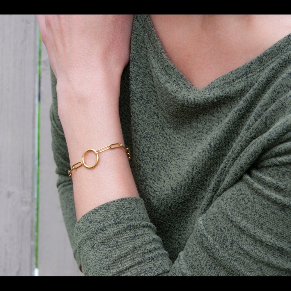 14K gold fill paperclip link bracelet